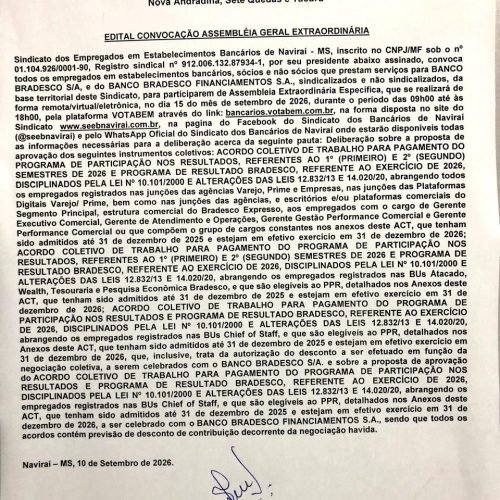 Convocação Assembleia Geral Extraordinária