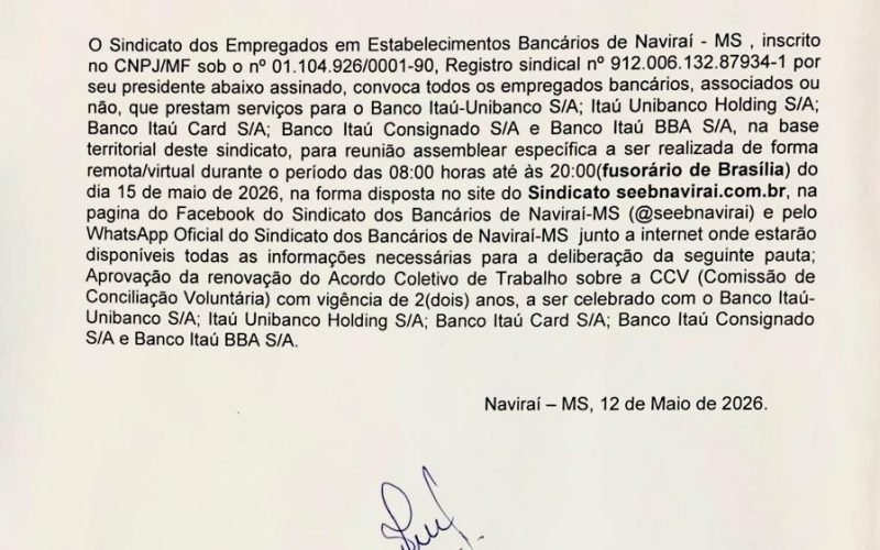 EDITAL DE ASSEMBLEIA EXTRAORDINÁRIA ESPECÍFICA