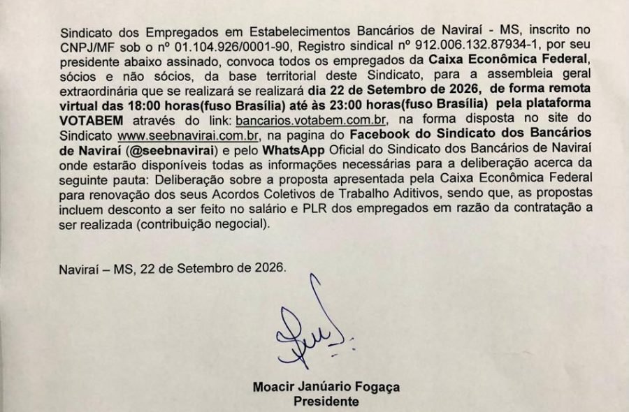 Assembleia Geral Extraordinária